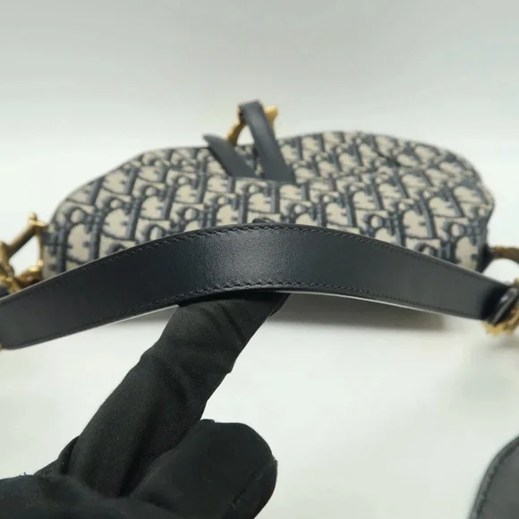 Christian Dior: Medium Navy Oblique Saddle Bag w/ extra strap *AUTHENTICATED* - Picture 10 of 15